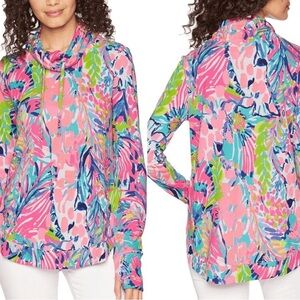 Lilly Pulitzer Fletcher Pullover – Gumbo Limbo Cowl Neck Sweater - medium